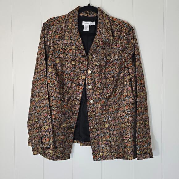 Coldwater Creek Jackets & Blazers - Coldwater Creek Floral Jacquard Blazer Jacket, Casual, Dressy See Description